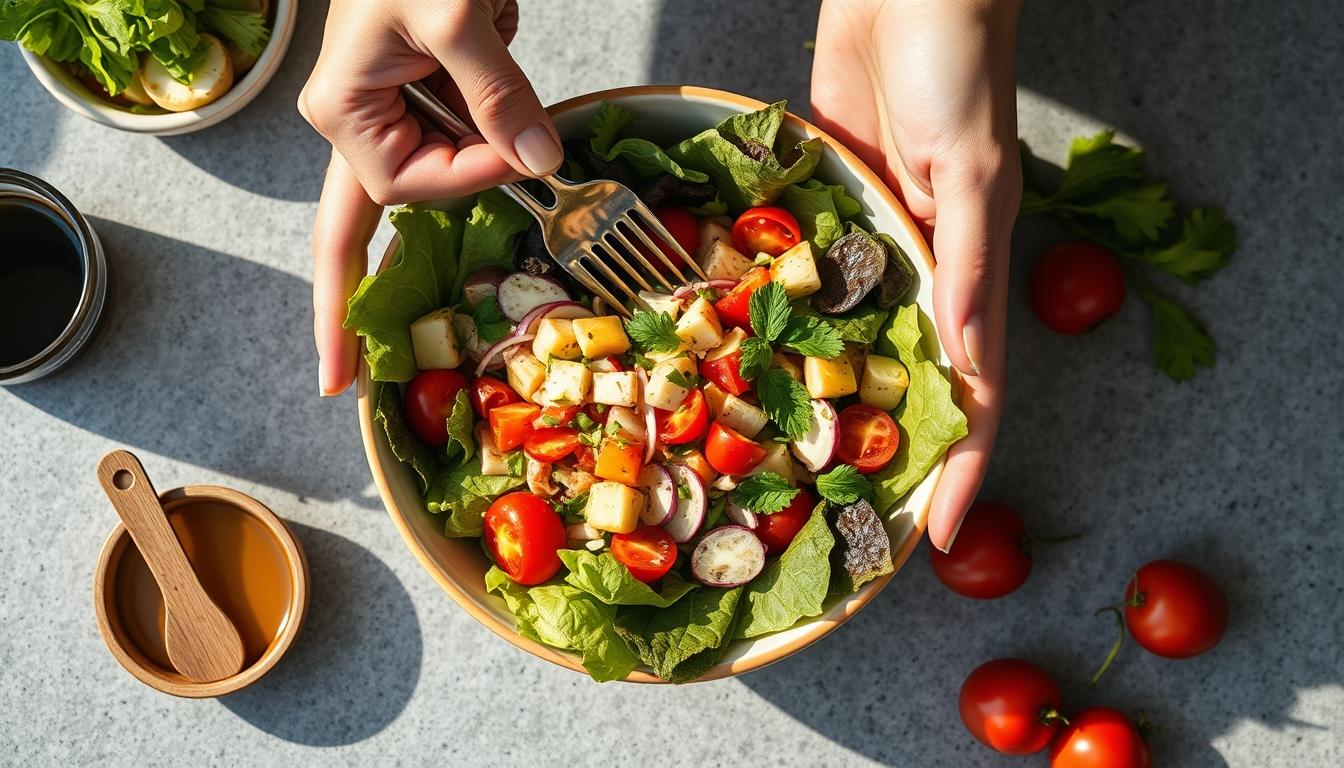 Ingredients prepared for a simple home dinner